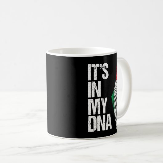 私のDnaパレスチナ国旗と地図の中にある コーヒーマグカップ (正面右)