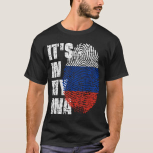 私のDNAフラグ男の子のロシアの女の子のギフトに Tシャツ