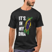 私のDNAブラジル根ブラジル国旗誇りを持ったH Tシャツ (正面)