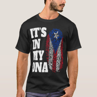 私のDNAプエルトリコ国旗に載ってうれしい Tシャツ