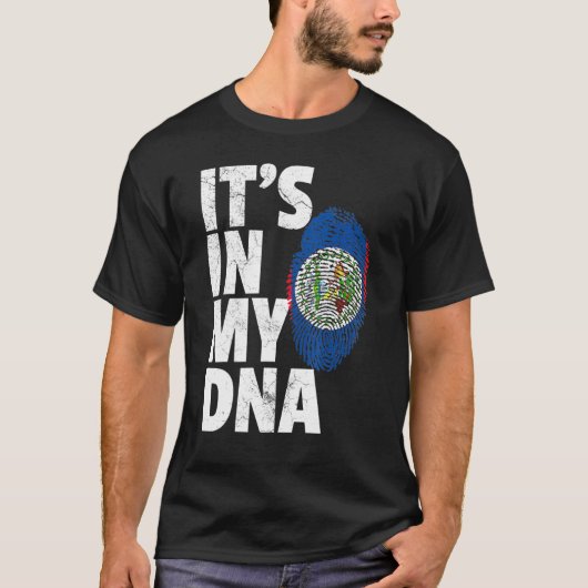 私のDnaベリーズ国旗のIts男性女性プライドルーツFa Tシャツ (正面)