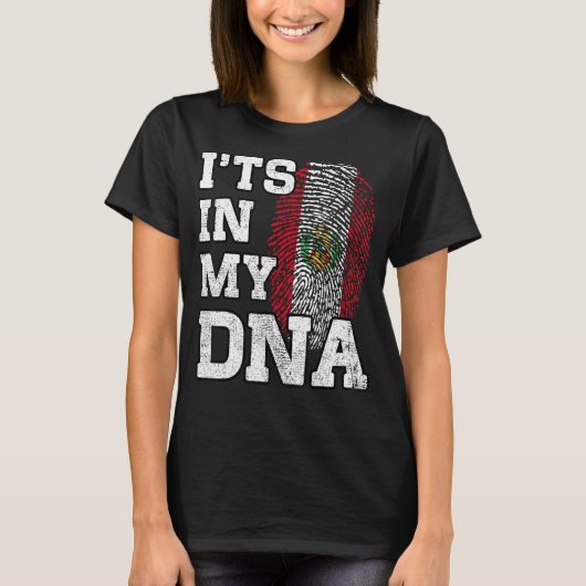 私のDNAペルーの指紋ペル誇りを持ったフFlaにある Tシャツ (正面)