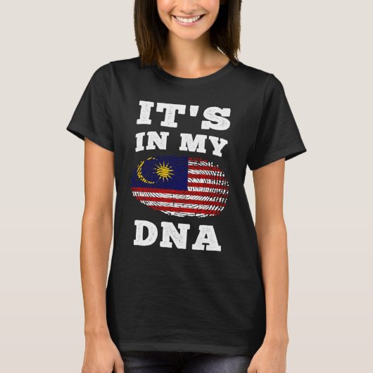 私のDNAマレーシア国旗のマレーシアの Tシャツ (正面)