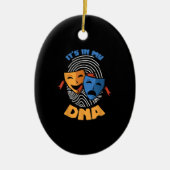 私のDNAミュージカル愛好家の映画でシアターマスク セラミックオーナメント (正面)