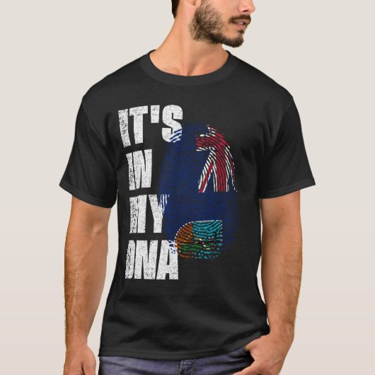 私のDNAモンセラット国旗の中にある Tシャツ (正面)