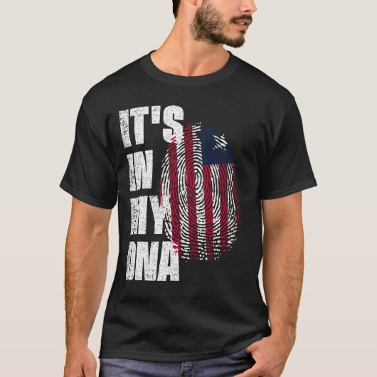 私のDNAリベリア国旗の中にある Tシャツ (正面)