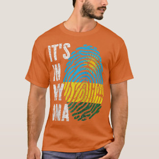 私のDNAルワンダ国旗のルワンダのラグラン野球で Tシャツ