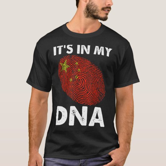 私のDna中国マップ指紋フラ中国のグ Tシャツ (正面)
