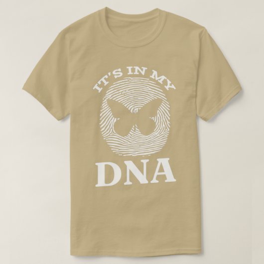 私のDNA指紋バタフライで蝶 Tシャツ (デザイン正面)