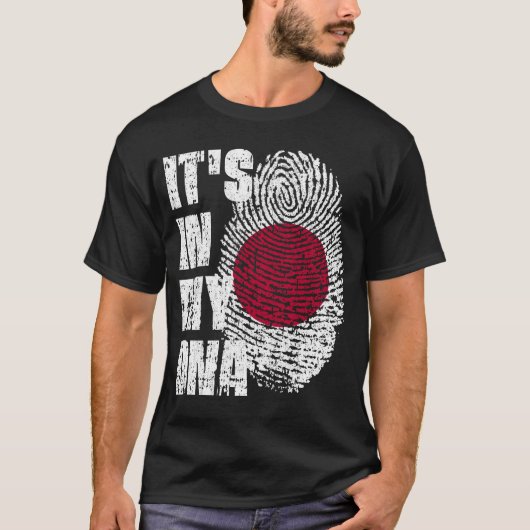 私のDNA日本国旗の男の子の女の子ギフトに入っている Tシャツ (正面)