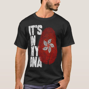 私のDNA香港誇りを持った旗 Tシャツ