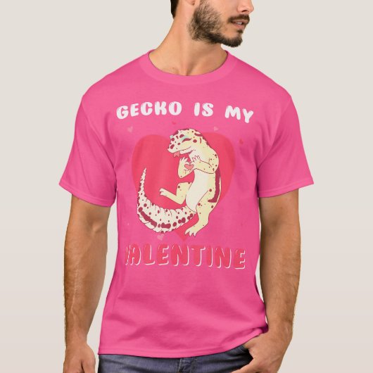 私のGeckoは私のバレンタインGeckoである Tシャツ (正面)