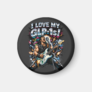 私のGLP-1が大好き! ロックギタリスト ネオン グラフィック マグネット