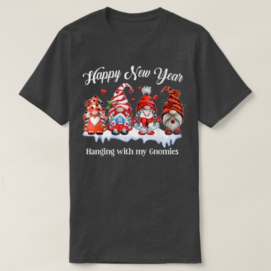 私のGnomiesの女性の子供と幸せな新年 Tシャツ (デザイン正面)