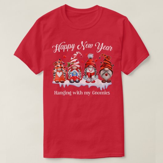 私のGnomiesの女性の子供と幸せな新年 Tシャツ (デザイン正面)