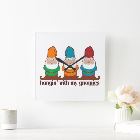 私のGnomiesのHangin スクエア壁時計 (ホーム)