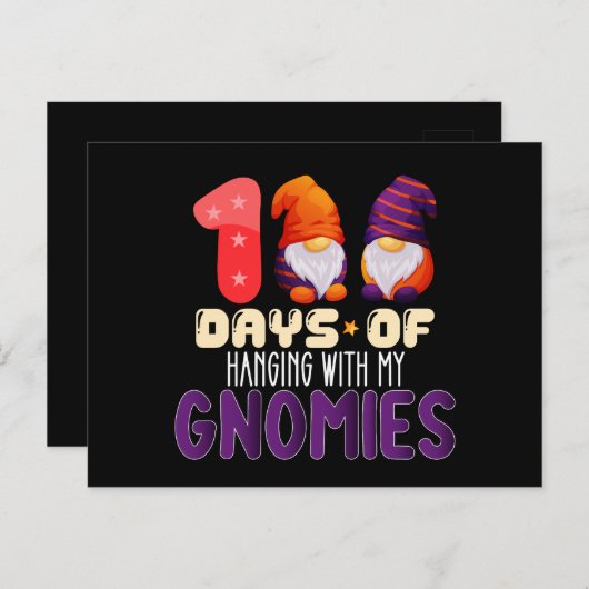 私のGnomiesぶら下がった学校との100日 ポストカード (正面/裏面)