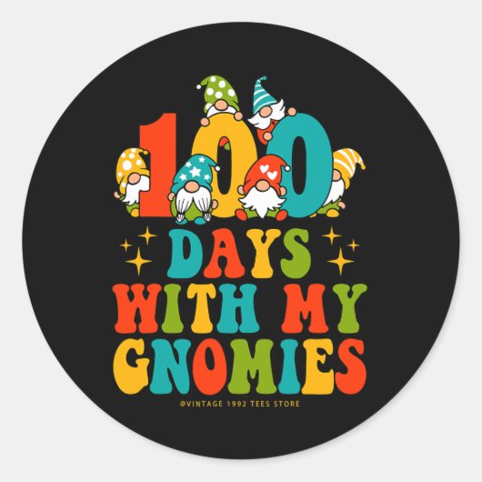 私のGnomies先生Kid Groovy Hiとの100日目 ラウンドシール (正面)