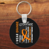私のgodfather白血病がん認識度にオレンジ キーホルダー (正面)