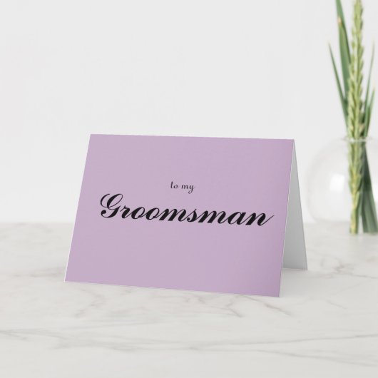 私のgroomsmanに サンキューカード (正面)