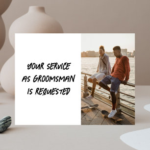 私のGroomsman Brush Scriptの写真にする ポストカード