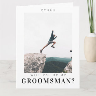 私のGroomsman Minimalist写真にモダンなる カード