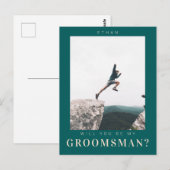 私のGroomsman Minimalist写真にモダンなる ポストカード (正面/裏面)