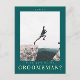 私のGroomsman Minimalist写真にモダンなる ポストカード