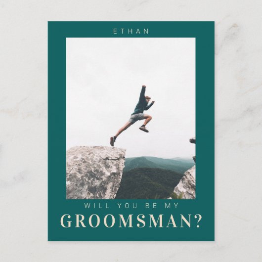 私のGroomsman Minimalist写真にモダンなる ポストカード (正面)