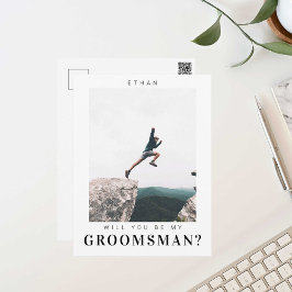 私のGroomsman Minimalist写真にモダンなる ポストカード