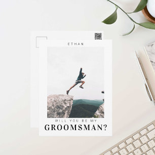 私のGroomsman Minimalist写真にモダンなる ポストカード