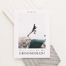 私のGroomsman Minimalist写真にモダンなる ポストカード