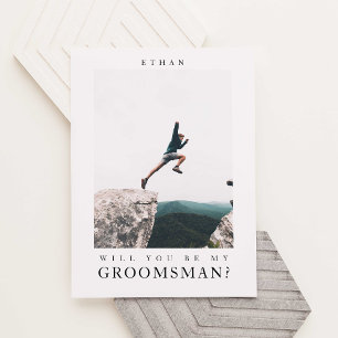 私のGroomsman Minimalist写真にモダンなる ポストカード
