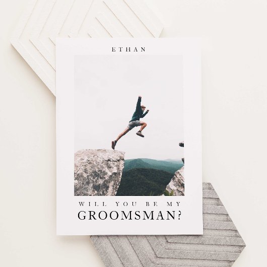 私のGroomsman Minimalist写真にモダンなる ポストカード