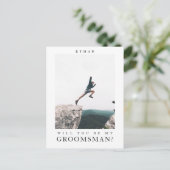 私のGroomsman Minimalist写真にモダンなる ポストカード (スタンド正面)