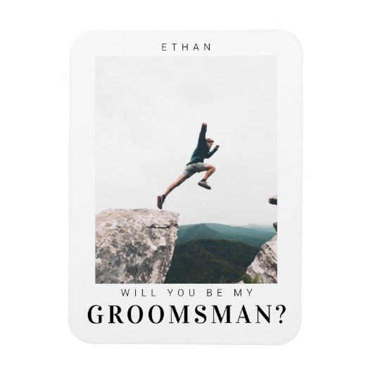 私のGroomsman Minimalist写真にモダンなる マグネット (縦)