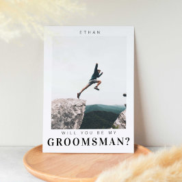 私のGroomsman Minimalist写真にモダンなる 招待状