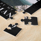 私のGroomsman Photo ミニマル Darkになモダンる ジグソーパズル (側面)