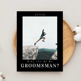 私のGroomsman Photo ミニマル Darkになモダンる ポストカード
