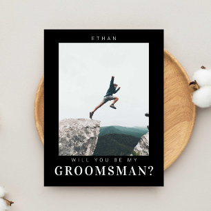 私のGroomsman Photo ミニマル Darkになモダンる ポストカード