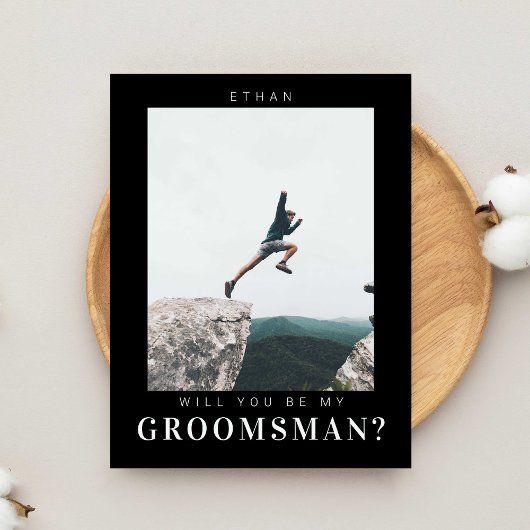 私のGroomsman Photo ミニマル Darkになモダンる ポストカード
