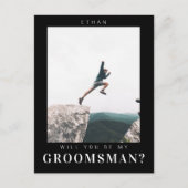 私のGroomsman Photo ミニマル Darkになモダンる ポストカード (正面)