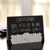 私のGroomsmen Request Proposal Cardの一つである 招待状