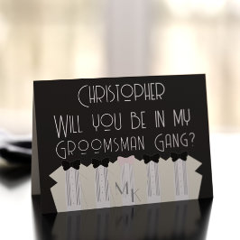 私のGroomsmen Request Proposal Cardの一つである 招待状
