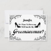 私のgroomswoman retroスクリプトの提案を行う 招待状 (正面)