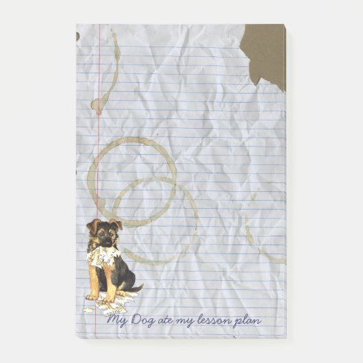 私のGSDは私のレッスン・プランを食べました ポストイット (正面)