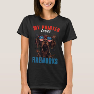 私のGspは7月の花火を愛する愛国犬L Tシャツ