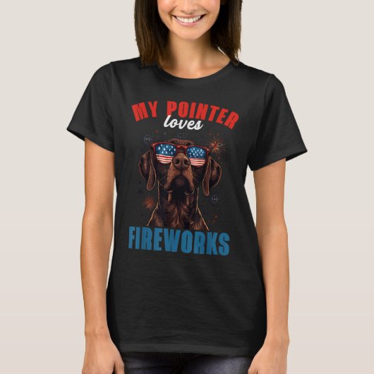 私のGspは7月の花火を愛する愛国犬L Tシャツ (正面)
