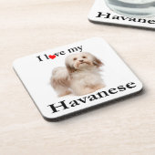 私のHavaneseのコースターセットを愛して下さい コースター (左側)