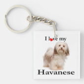 私のHavanese Keychainを愛して下さい キーホルダー (正面)